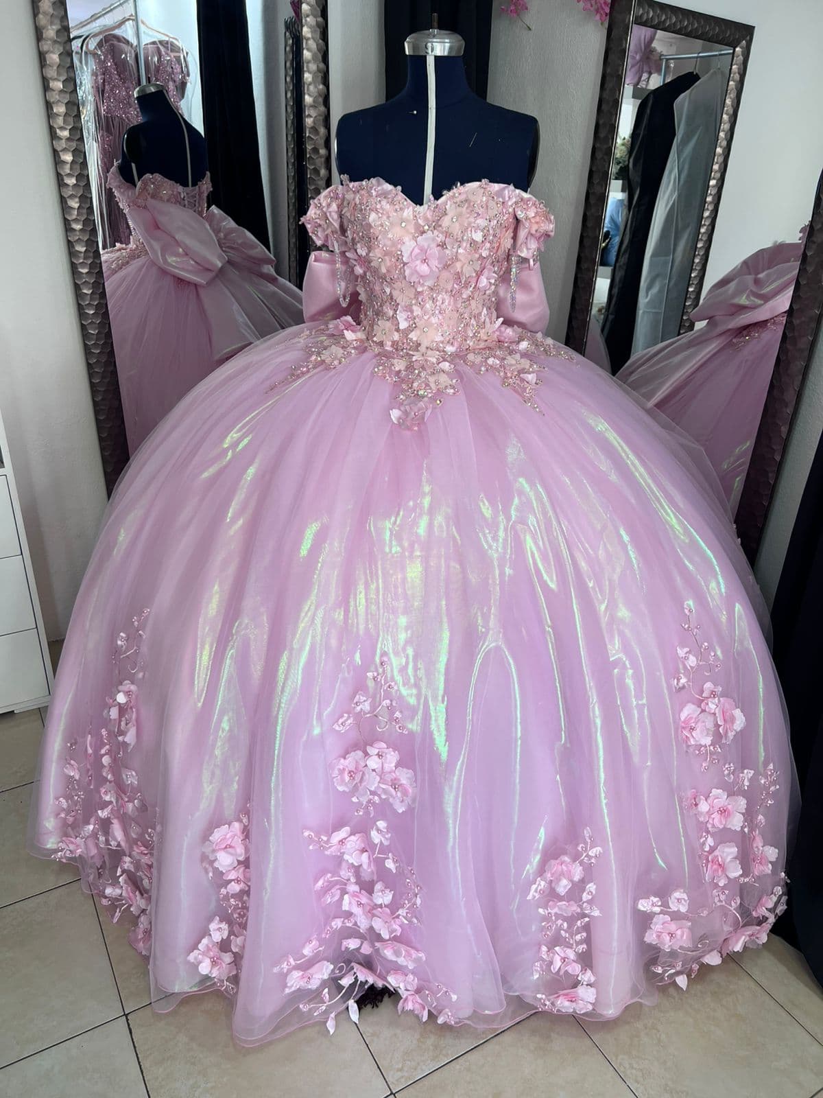 Vestido Rosa tornasol